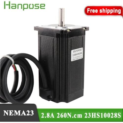 Free shipping 1PCS 23HS10028 4-lead Nema 23 Stepper Motor 57 Stepper Motor 2.8A for 3D printer accessories and CNC milling ma