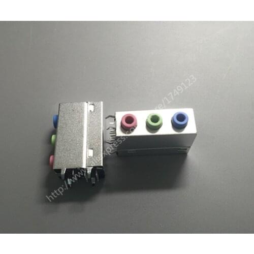 Free shipping 5PCS Motherboard audio jack stereo audio jack socket 13P 4 tricolor three positioning feet