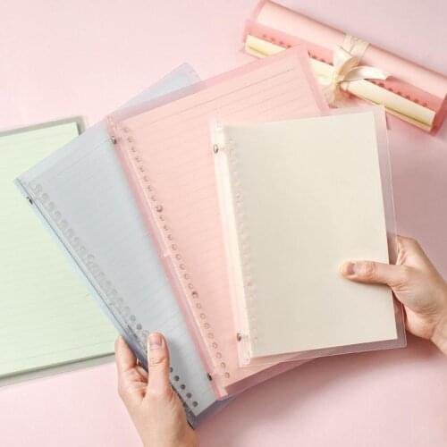 Transparent Macaron Note Book Loose Leaf Inner Core A5 B5 Notebook Diary Plan Binder Office School Supplies Ring Binder