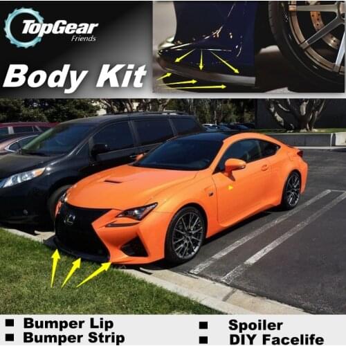 Bumper Lip Deflector Lips For Lexus RC F 350 300h 2014~Onwork Front Spoiler Skirt For Fans Car Tuning Veiw / Body Kit / Strip