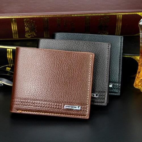 Business Leather Mens Wallet Premium Product Real Cowhide Wallets for Man Short Walet Portefeuille Homme Short Purses