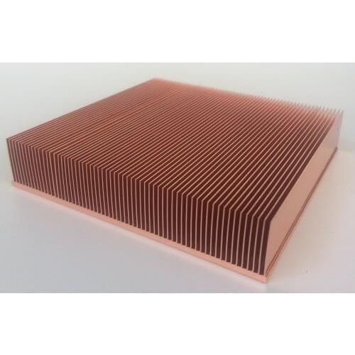 DIY red copper heat sink 150x150x30mm CU1100 High-power machine equipment radiator for Industrial equipment