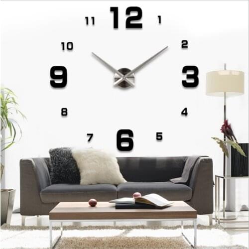 Mini Home Wall Clock 3d Diy Acrylic Mirror Stickers for Home Decoration Living Room Quartz Needle Self Adhesive Hanging Watch