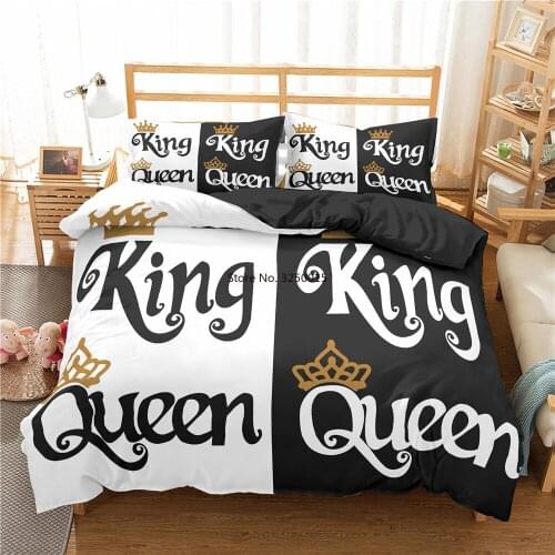 Home Textiles 3d Luxury Bedding Sets Letters Print Duvet Cover Pillowcase 2/3pcs Twin Queen King Size Bed Clothes for Home