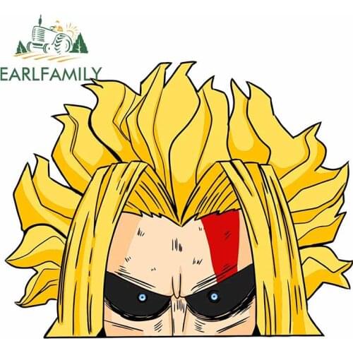EARLFAMILY 13cm x 10.3cm For My Hero Academia Peeking Windows Car Sticker Waterproof Decal Car Door Protector Refrigerator Decor