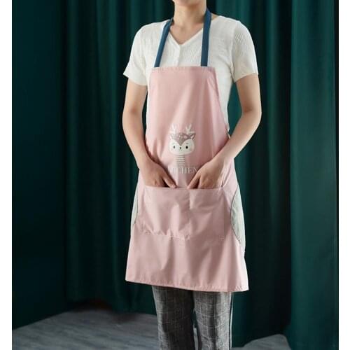 Apron Cartoon Pattern Waterproof Polyester Oil-proof Baking Apron Supplies for Dorm