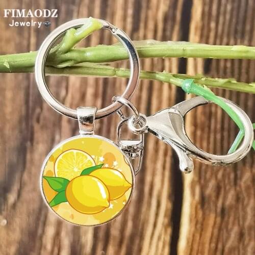 FIMAODZ Fruit Keychain Mini Cute Pineapple Strawberry Peach Lemon Banana Blueberry Cherry Kiwi Raspberry Vegan Key Chain Rings