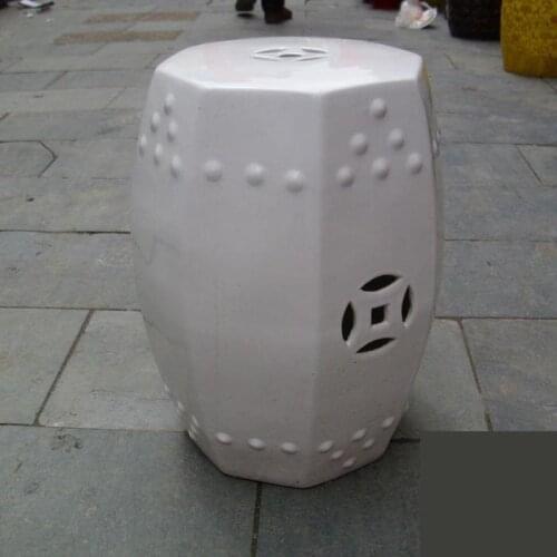 Jingdezhen Ceramic Porcelain Stool Octagonal Balcony Stool Toilet Outdoor home decoration white Stool