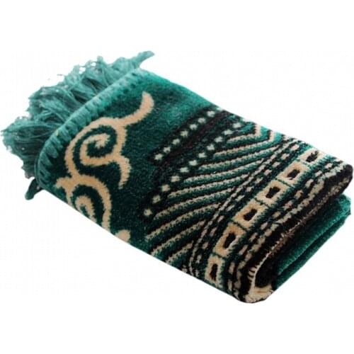 Islamic Turkish Velvet Prayer Rug with Fringe Tassel Ethnic Flocking Jacquard Muslim Ramadan Carpet Small Square Mat M68E