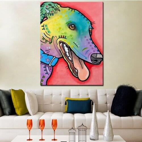 Large size Print Oil Painting Wall painting Graceful Greyhound Home Decorative Wall Art Picture For Living Room paintng No Frame