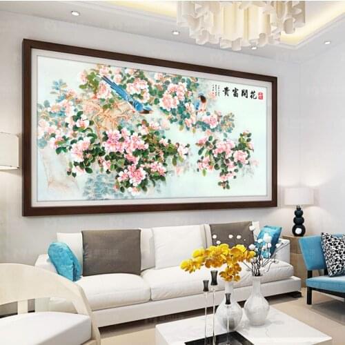 Blooming and wealthy Flowers Picture Home Decor 5D Diy Diamond Painting Diamond Mosaic Gift Cross Stitch Diamond Embroidery