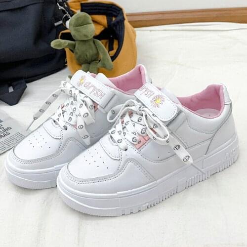 Big Size Women Sneakers Autumn Leather Light White Sneaker Female Platform Vulcanized Shoes Spring Casual Breathable Sports Shoe