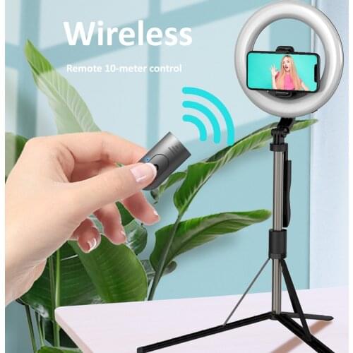 L06 Selfie LED Ring Light Wireless Bluetooth Selfie Stick Mini Tripods Handheld Extendable Selfie Stick With Remote