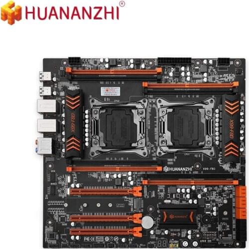 HUANANZHI X99-F8D Motherboard Support Intel Dual CPU X99 LGA 2011-3 E5 V3 DDR4 RECC 256GB M.2 NVME NGFF USB3.0 E-ATX Server