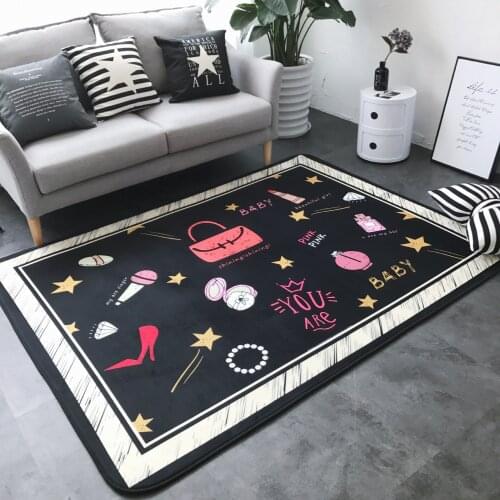 Cartoon Fashion Personality Carpet Trend Contracted Nordic Wind Hot Style Short Plush Non-slip Floor Pad Mat