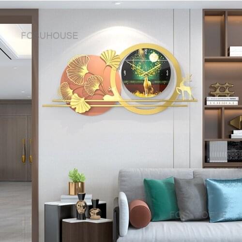 Wall clock household fashion decoration quartz clock European luxury clock living room clock hanging wall dining room porch