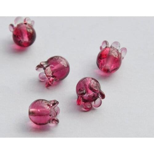 10pcs 9x9mm New Flower Lampwork Glass Beads Small Loose Charm Beads For Earrings Hair Jewelry DIY Crafts Garment Accesseories