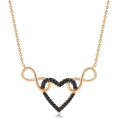14k Gold Natural Black Diamond Eternal Love Necklace WPN1062RKP