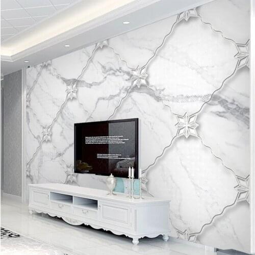 Custom Mural Wallpaper Modern 3D Stereo Geometric Marble Jazz White Wall Papers Living Room TV Sofa Bedroom Art Papel De Parede