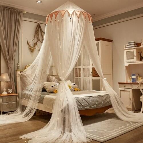 Princess Mosquito Net For Girls Romantic Mosquito Net Hung Dome Bedding Thicken Yarn Bed Valance Anti-mosquito Decor Bed Cover