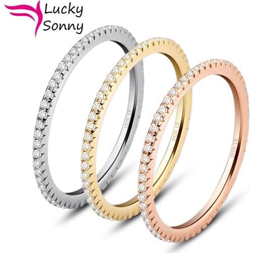 Luxury Wedding Rings Set Three Color Plating Trendy Women Ring Micro Paved CZ Joyas 100% 925 Sterling Silver Ring Free Shipping