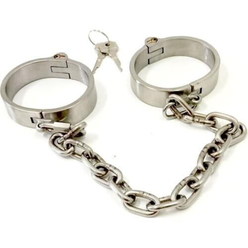 Removable Metal Chain Stainless Steel Legcuffs Feet Fetish BDSM Torture Sex Games For Adults Bondage Restraints Ankle Cuffs