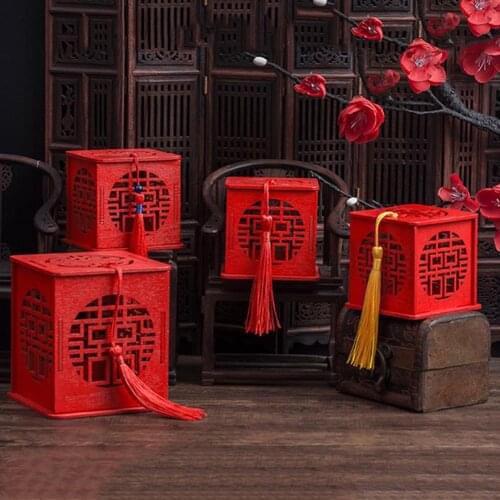 2Pcs Xi Letter Hollow Out Candy Chocolate Sweet Box Chinese Wedding Party Favors