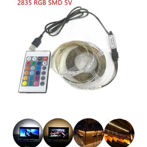 LED Strip Light USB 2835SMD DC5V Flexible LED Lamp Tape Ribbon RGB 0.5M 1M 2M 3M 4M 5M TV Desktop Screen BackLight Diode Tape