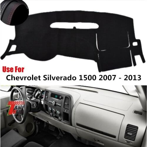 TAIJS Factory Sun Shade Leather Car Dashboard Cover For Chevrolet Silverado 1500 2007 08 09 10 11 12 13 Left hand drive