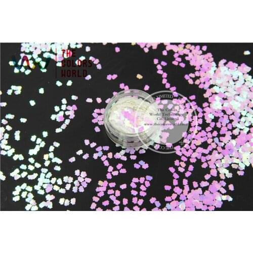 TCI03 Pearlescent Indescent White Pink Light Colors KT Cat shape Glitter 5.0MM Size Glitter for nail Art nail gel makeup
