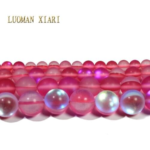 Dark Rose Red Smooth Austria Crystal Glitter Round Loose Stone Beads For Jewelry Making DIY Bracelet Necklace 6/8/10/12 mm