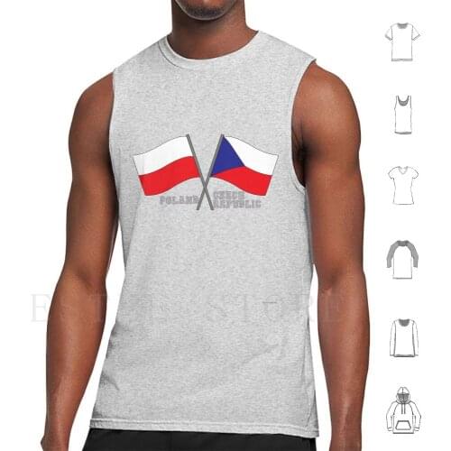 Polish And Czech Us ( White Lettering ) Tank Tops Vest Sleeveless Czech Polish Poland Republic Flag Flags National