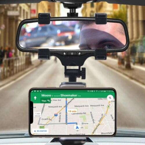 Universal 360° Car Rearview Mirror Mount Stand Holder Cradle For Cell Phone GPS Car Rear View Mirror Holder Adjustable Support