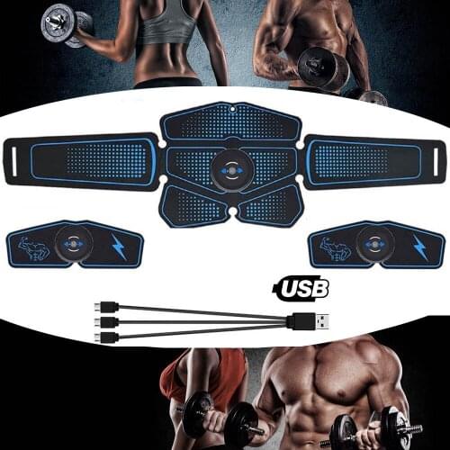 USB Recharge EMS Abdominal Muscle Stimulator Trainer ABS Electrostimulation Fitness Massager Home Gym Abdomen Muscular Exercise