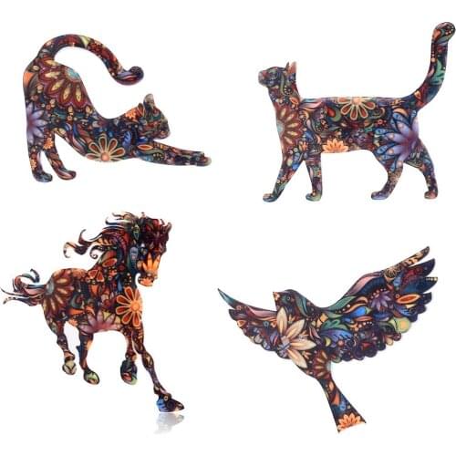 Fashion Brooch Acrylic Bird Brooches for Women Lapel Pin Hijab Pins Broches Broche Accessories Christmas Gifts Kids Jewelry 2018