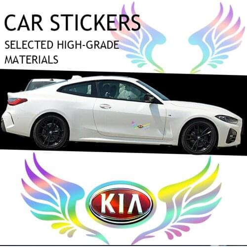 1pcs Car Colored Wings Sticker Rear Glass Occlude Scratches For Kia Sportage Ceed Rio Picanto Sorento Soul Cerato Venga Cadenza