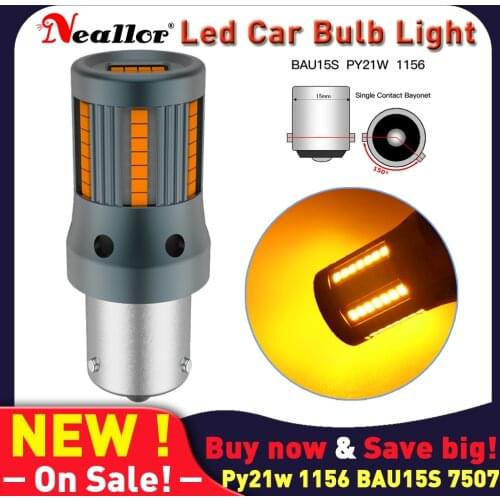 1pcs Bau15s PY21W 7507 LED Canbus No Hyper Flash 1156 P21W ba15s 7506 Turn Signal Light Bulb Built-in Resistor Error Free Orange
