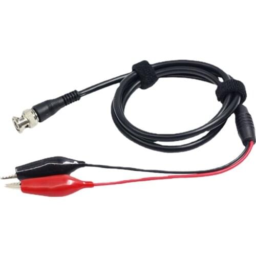 1pcs 110cm Cable for Oscilloscope probe double alligator clip to BNC bifurcated test lead signal source connection line