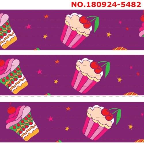 10yards -different sizes -cake & ice cream pattern printed Grosgrain ribbon