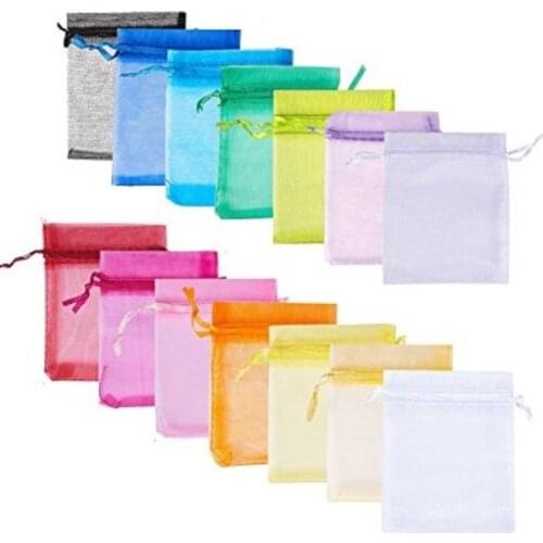 100pcs Organza Gifts Bags 13 cm X 18cm Christmas Candy Bags Party Wedding Favors Packaging Pouch Wedding Decoration 5ZSH316
