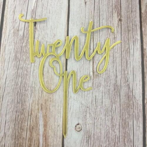 20pcs Twenty one 21st cake topper happy birthday acrylic cake topper