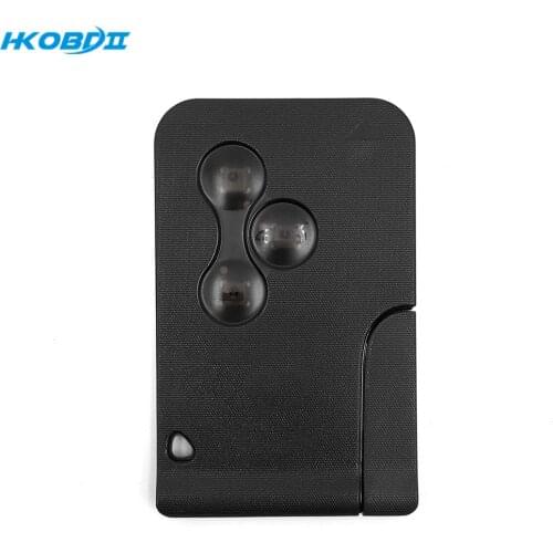HKOBDII 3 Button Remote Card Smart Car Key for Renault Megane II Grand Scenic 2003-2008 with Uncut Key Blade 434Mhz PCF7947 Chip