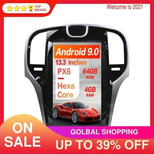 Android 9 64 4G Tesla style vertical scree Car GPS Navigation For Chrysler 300C 2013+ headunit Multimedia player radio recorder