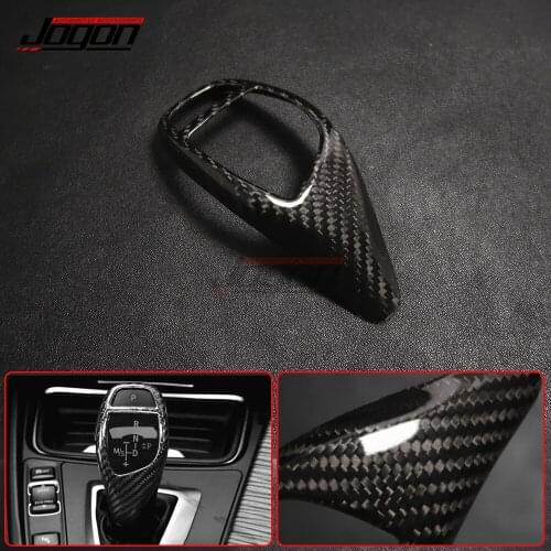 LHD 1pcs Real Carbon Fiber Car Gear Knob Head Cover For BMW 1 2 3 4 5 6 7 Series F20 F30 F31 F34 X5 F15 X6 F16 X3 F25 X4 F26 F10