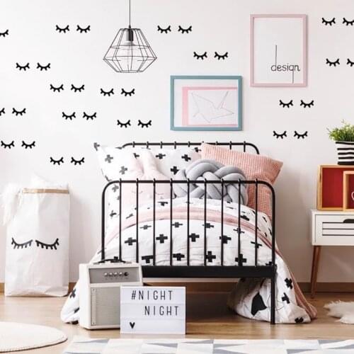 Kids Room Decoration Eyelash Wall Stickers Cute Baby Room Stickers Nordic Girl Bedroom Decor