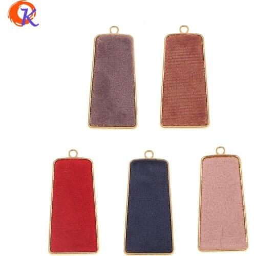 Cordial Design 50Pcs 20*41MM Jewelry Accessories/Hand Made/Fabric Effect/Trapezoid Shape/DIY Making/Charms/Earring Findings