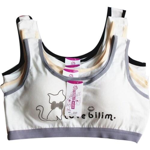 Grls Training Bras Kids Sports Bras Young for Teens 8-16Y Teenage Underwear Small Vest Puberty Clothing Cute Children Brassiere