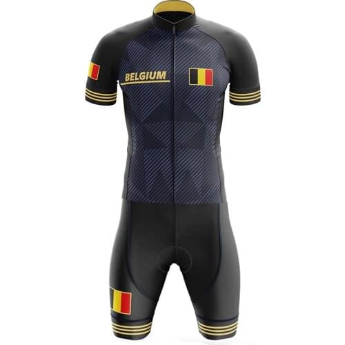 2020 Belgium equipacion ciclismo verano hombre team one piece cycling skinsuit quick dry body suit breathable bicycle jumpsuit