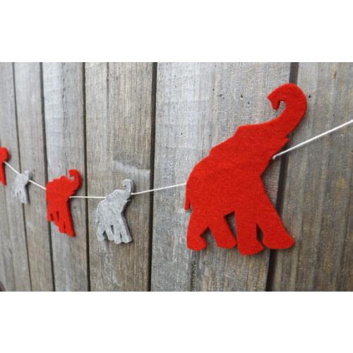 Elephant baby shower birthday felt Garlands baby shower buntings Christening RUSTIC wedding baptism decor nursery room banners