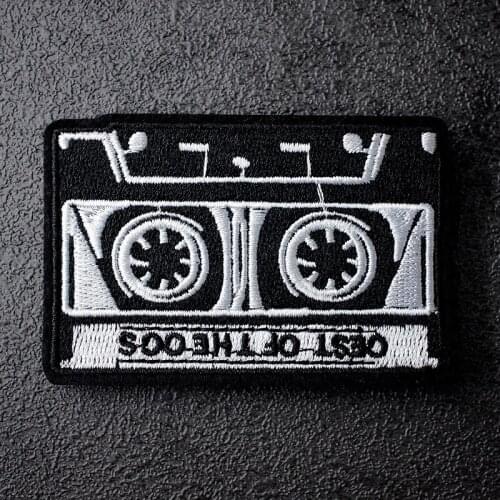 Cassette (Size:4.6X7.2cm) DIY Cloth Badges Patch Embroidered Applique Sewing Clothes Stickers Apparel Accessories